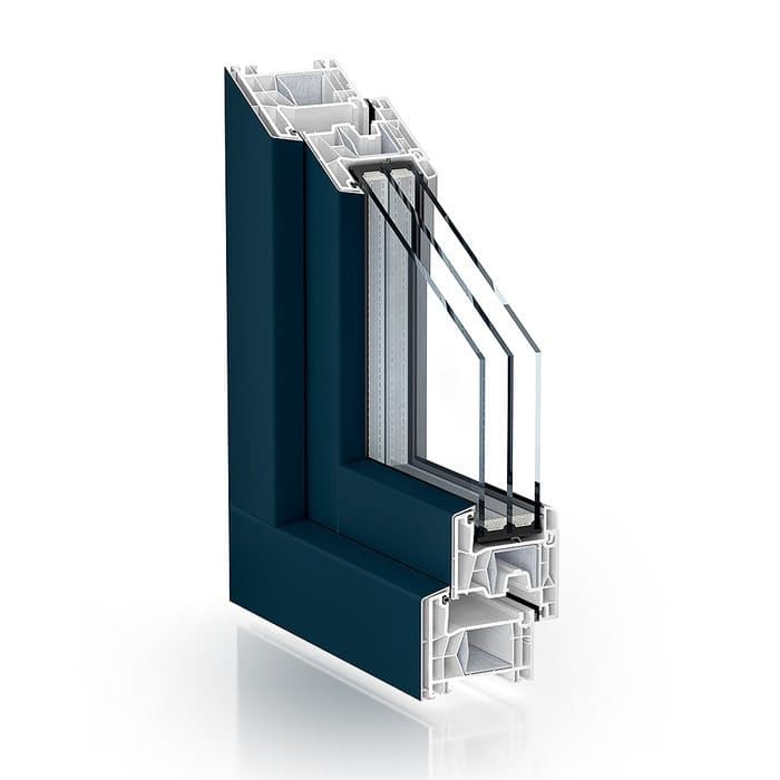 Profil PVC cu placare exterioară din aluminiu gri-negru (AluClip)